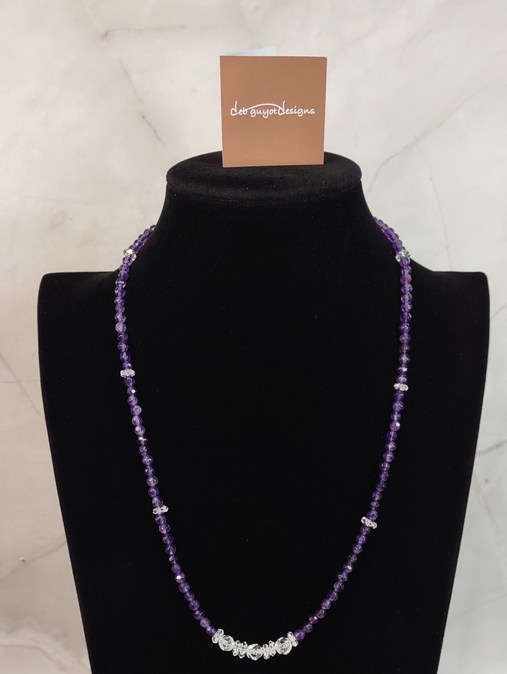 Deb Guyot Amethyst/Herkimer Crystal Quartz Necklace